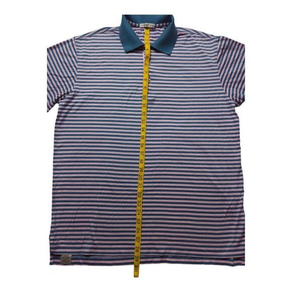 Peter Millar Polo Shirt Men's Size M Pink Striped - Picture 5 of 11